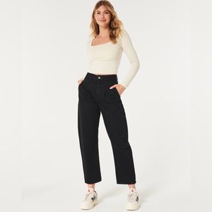 Hollister High-rise Black Barrel Jeans